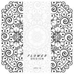 Mehndi flower for henna, mehndi, tattoo, decoration. decorative ornament in ethnic oriental style. doodle ornament. coloring book page.