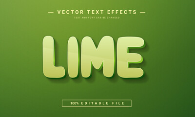 3d Lime text effect template use for product brand and business logo