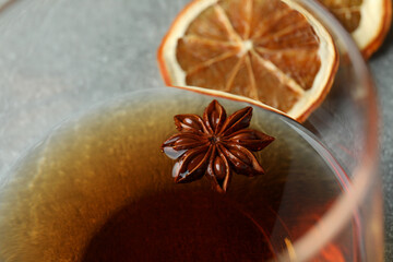 Concept of hard alcoholic drinks with cognac