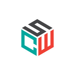 Hexagon logo with the letters SCW design