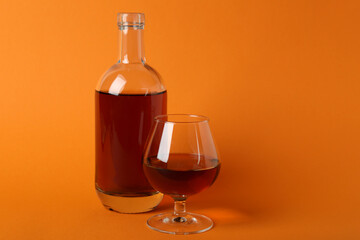 Concept of hard alcoholic drinks with cognac