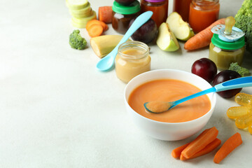 Concept of tasty baby food or nutrition