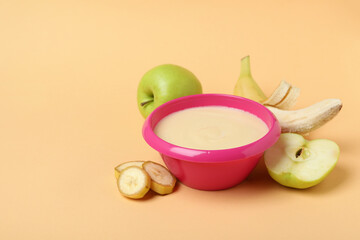 Concept of tasty baby food or nutrition