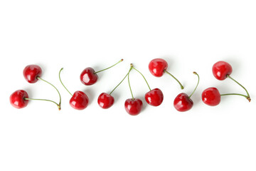 Fototapeta na wymiar Sweet red cherry isolated on white background