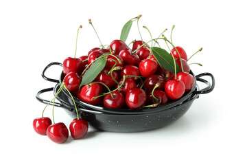 Sweet red cherry isolated on white background