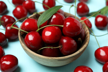 Concept of sweet berry with red cherry