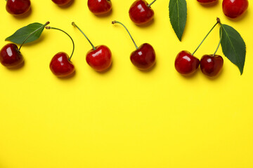 Concept of sweet berry with red cherry