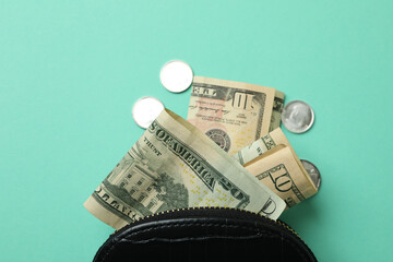 Concept of pension or retirement plan on mint background