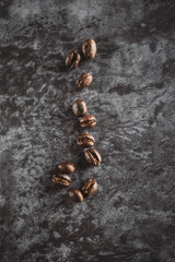 Premium Roasted coffee beans on background