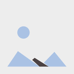 Geometric Mountains silhouette landscape art poster illustration