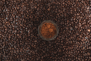 Premium Roasted coffee beans on background