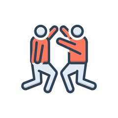 Color illustration icon for dance