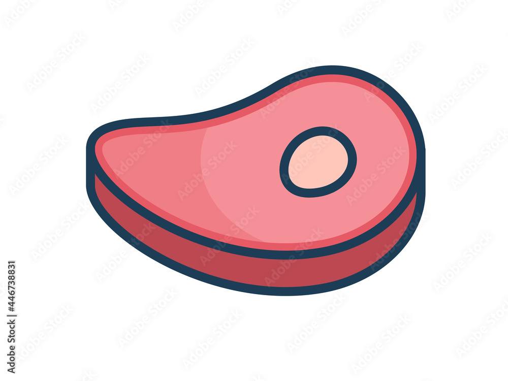 Poster meat single isolated icon with filled line style