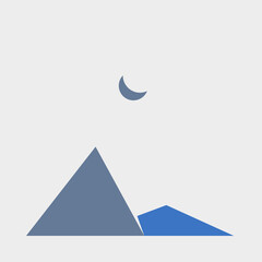 Fototapeta premium Geometric Mountains silhouette landscape art poster illustration