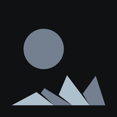Geometric Mountains silhouette landscape art poster illustration