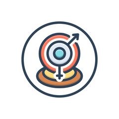 Color illustration icon for sexcam