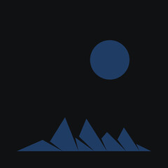 Obraz premium Geometric Mountains silhouette landscape art poster illustration