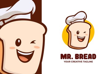 Bread Bakery Mascot Character Logo