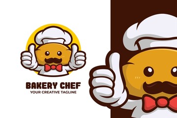 Bakery Chef Mascot Character Logo