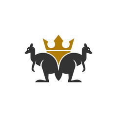 kangaroo crown letter M logo icon