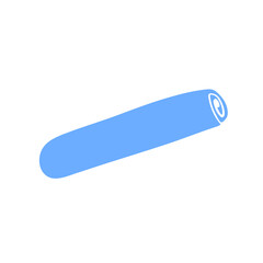 Illustration yoga mat cartoon style blue color