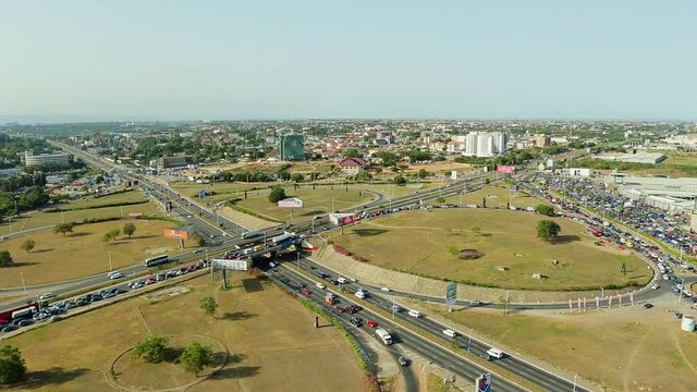 ACCRA,GHANA-MAY 1,2018: The skyview of the city