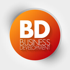 BD - Business Development acronym, business concept background