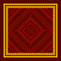 Geometric ethnic oriental seamless pattern traditional Design for background,carpet,wallpaper.clothing,wrapping,Batik fabric,Vector illustration.embroidery style - Sadu, sadou, sadow or sado - obrazy, fototapety, plakaty