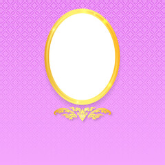 Thai pattern background with golden oval frame.