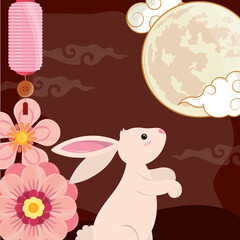 moon lanterns and rabbit