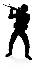Obraz premium Soldier Detailed High Quality Silhouette