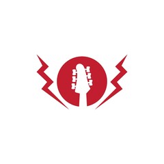 Guitar logo flat design