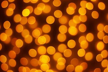 Abstract blur golden bokeh light Christmas holiday background