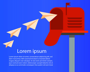 Mail box with paper aeroplane.