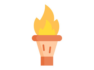 torch fire single isolated icon with flat style