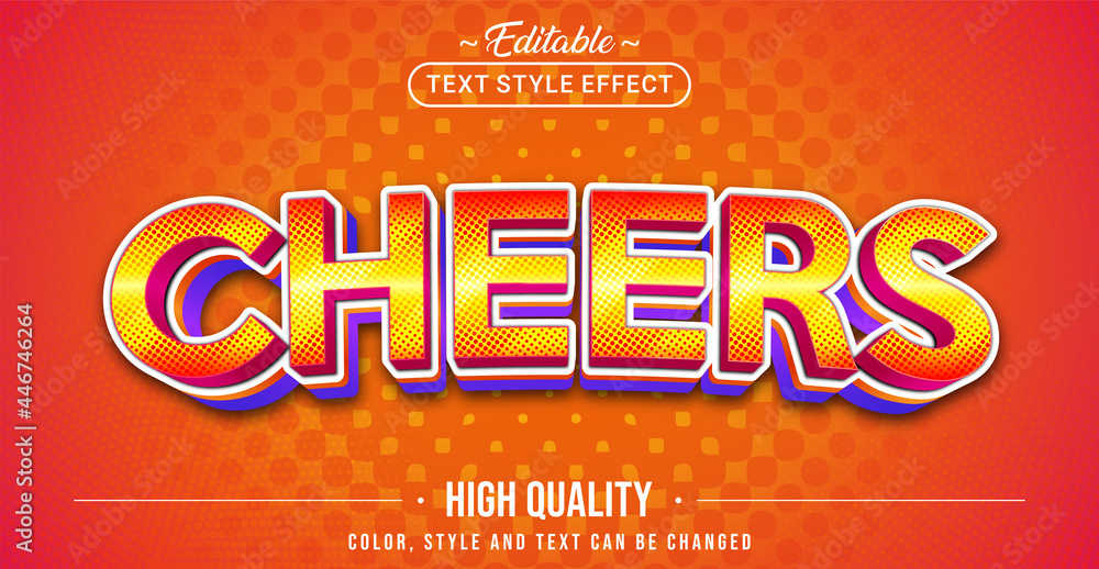 Poster Editable text style effect - Cheers text style theme.
