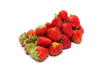 Strawberry. Fresh berries macro. Isolated on white.
