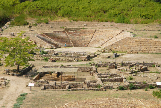View of the Roman archaeological site of Morgantina, in the interior of Sicily in Italy.