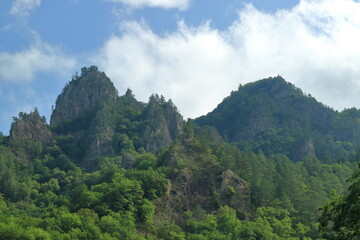 rock massif surrounded by forest. Adygea. Caucasus.
