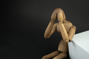 Wooden Artists Mannequin - Sad/Problematic Gesture