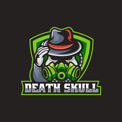 Vector Logo Illustration Death Skull Sport and Sport Style.