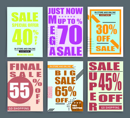 Sale banner templates, posters, email and newsletter designs. Set of season sale templates