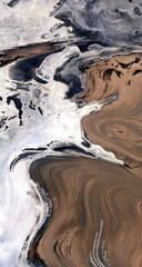 glaciation,  vertical abstract photography of the deserts of Africa from the air, aerial view of...
