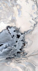 sludge pond,  vertical abstract photography of the deserts of Africa from the air, aerial view of...