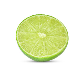 Half lime,lemon isolated on white background