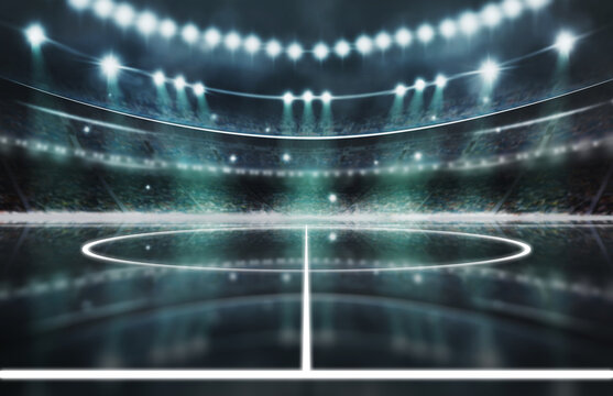 large modern stadium. modene arena background with copy space - Powered by Adobe