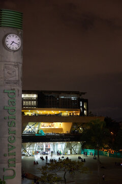 MEDELLIN, COLOMBIA - Sep 18, 2019: University Metro Station In The Park Of Desires In Medellin, Colombia