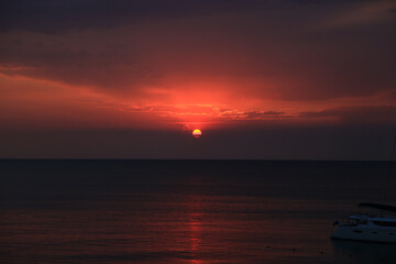 Sunset on the beach with beautiful sky