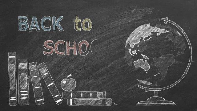 Back to School. Illustration on blackboard.