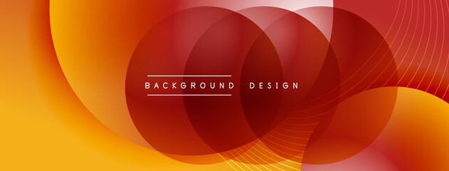 Gradient circles with shadows. Vector techno abstract background. Modern overlapping forms wallpaper background, design template